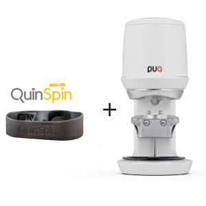 Combo offer V2.3 QuinSpin Portafilter cleaner + PUQ Press Pro Stand-Alone
